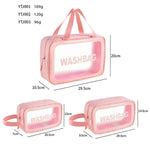 Trousse de toilette portable transparente en PVC, taille : L (rose), L (noir), L (blanc), M (rose), M (noir), M (blanc), S (rose), S (noir), S (blanc)