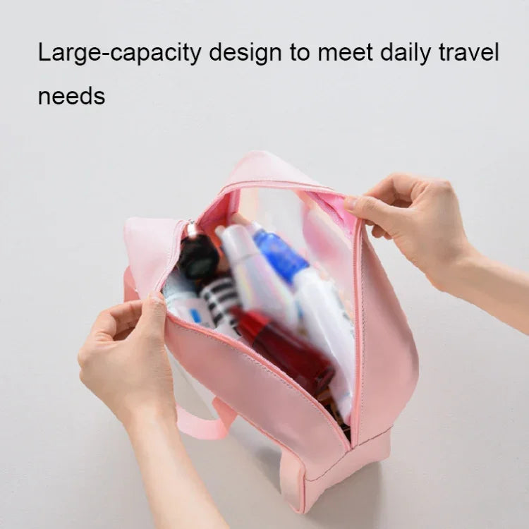 Trousse de toilette portable transparente en PVC, taille : L (rose), L (noir), L (blanc), M (rose), M (noir), M (blanc), S (rose), S (noir), S (blanc)