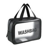Trousse de toilette portable transparente en PVC, taille : L (rose), L (noir), L (blanc), M (rose), M (noir), M (blanc), S (rose), S (noir), S (blanc)