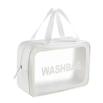 Trousse de toilette portable transparente en PVC, taille : L (rose), L (noir), L (blanc), M (rose), M (noir), M (blanc), S (rose), S (noir), S (blanc)