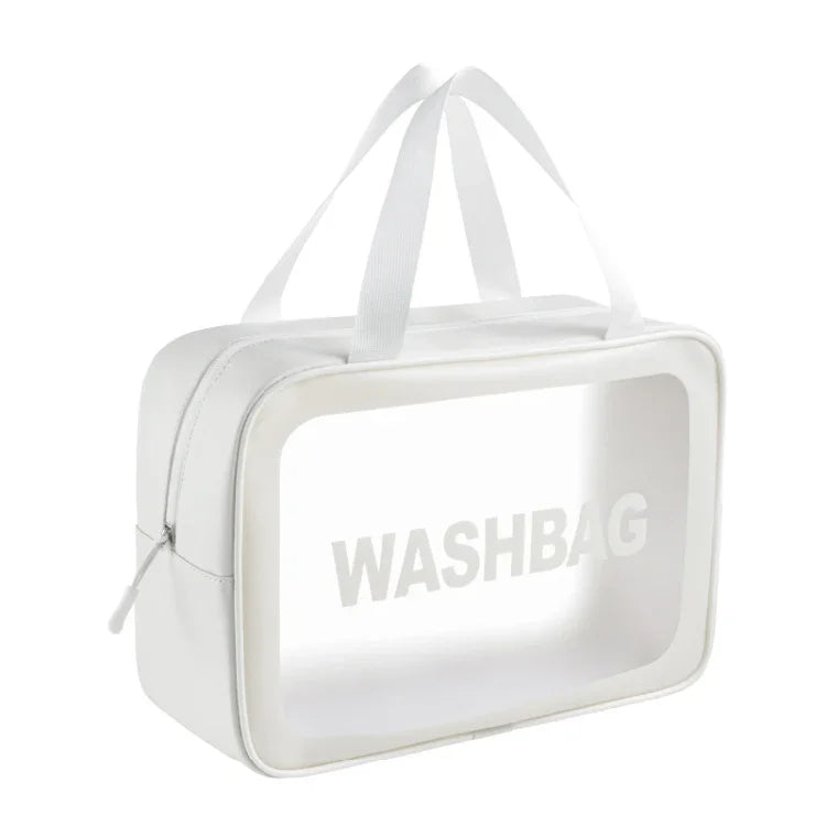 Trousse de toilette portable transparente en PVC, taille : L (rose), L (noir), L (blanc), M (rose), M (noir), M (blanc), S (rose), S (noir), S (blanc)