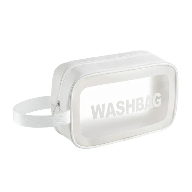 Trousse de toilette portable transparente en PVC, taille : L (rose), L (noir), L (blanc), M (rose), M (noir), M (blanc), S (rose), S (noir), S (blanc)