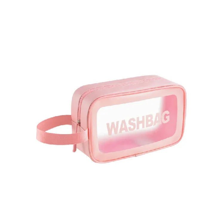 Trousse de toilette portable transparente en PVC, taille : L (rose), L (noir), L (blanc), M (rose), M (noir), M (blanc), S (rose), S (noir), S (blanc)