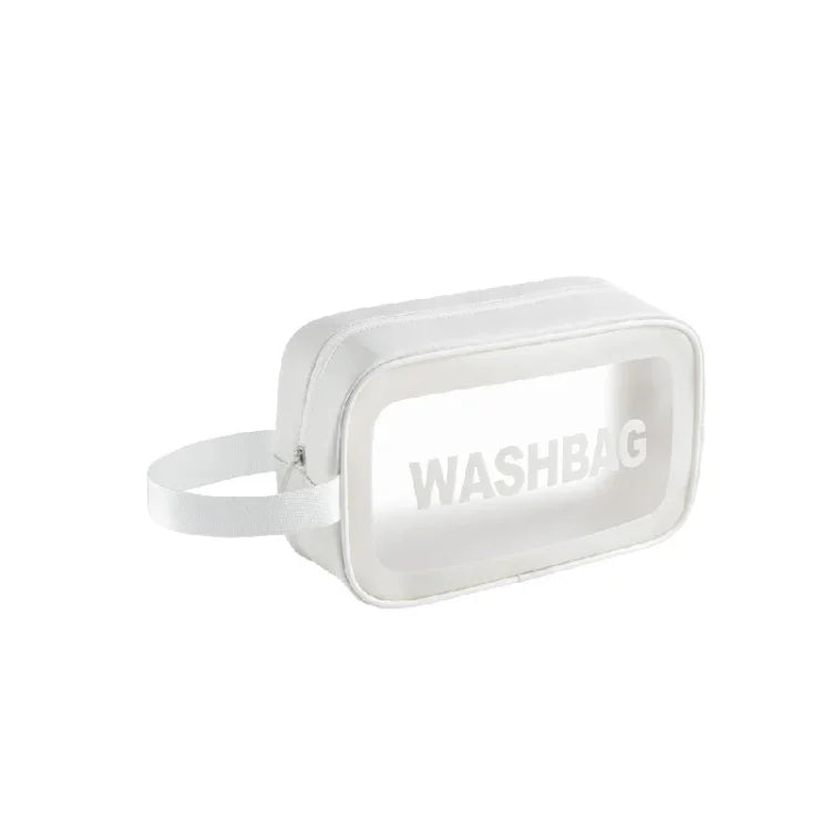 Trousse de toilette portable transparente en PVC, taille : L (rose), L (noir), L (blanc), M (rose), M (noir), M (blanc), S (rose), S (noir), S (blanc)