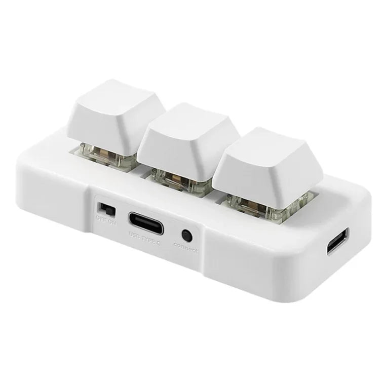 MK321 Clavier à 3 touches personnalisées pour jeux et bureau PS Clip, pavé de programmation macro, longueur de câble : 1,5m, Blanc, Noir