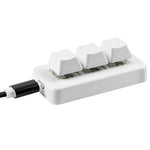 MK321 Clavier à 3 touches personnalisées pour jeux et bureau PS Clip, pavé de programmation macro, longueur de câble : 1,5m, Blanc, Noir
