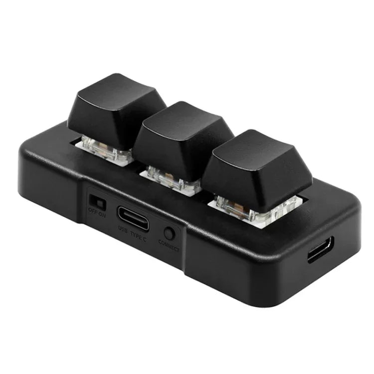 MK321 Clavier à 3 touches personnalisées pour jeux et bureau PS Clip, pavé de programmation macro, longueur de câble : 1,5m, Blanc, Noir