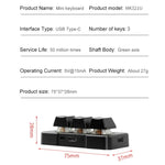 MK321 Clavier à 3 touches personnalisées pour jeux et bureau PS Clip, pavé de programmation macro, longueur de câble : 1,5m, Blanc, Noir