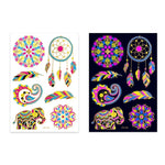 2 autocollants de tatouage étanches fluorescents bronzants, JYG-001, JYG-002, JYG-003, JYG-004, JYG-005, JYG-006, JYG-007, JYG-008