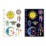 2 autocollants de tatouage étanches fluorescents bronzants, JYG-001, JYG-002, JYG-003, JYG-004, JYG-005, JYG-006, JYG-007, JYG-008