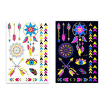 2 autocollants de tatouage étanches fluorescents bronzants, JYG-001, JYG-002, JYG-003, JYG-004, JYG-005, JYG-006, JYG-007, JYG-008