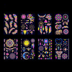 2 autocollants de tatouage étanches fluorescents bronzants, JYG-001, JYG-002, JYG-003, JYG-004, JYG-005, JYG-006, JYG-007, JYG-008