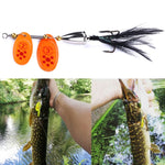 HENGJIA SP304 Hameçon à Plume Rotatif avec Sequins 6,5 cm 13 g Appât de Pêche Route, SP304 Jaune, SP304 Rouge Orange, SP304 Noir