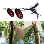 HENGJIA SP304 Hameçon à Plume Rotatif avec Sequins 6,5 cm 13 g Appât de Pêche Route, SP304 Jaune, SP304 Rouge Orange, SP304 Noir