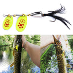 HENGJIA SP304 Hameçon à Plume Rotatif avec Sequins 6,5 cm 13 g Appât de Pêche Route, SP304 Jaune, SP304 Rouge Orange, SP304 Noir