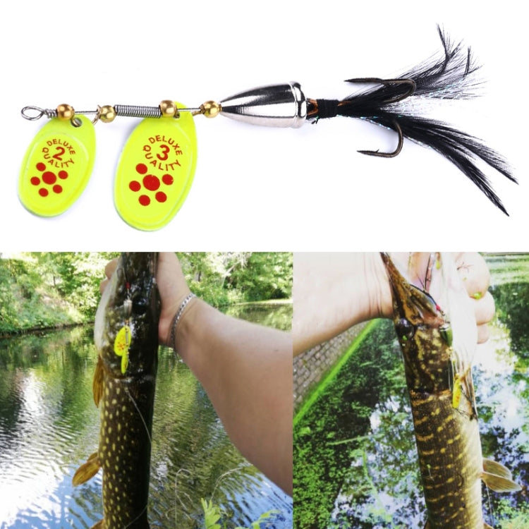 HENGJIA SP304 Hameçon à Plume Rotatif avec Sequins 6,5 cm 13 g Appât de Pêche Route, SP304 Jaune, SP304 Rouge Orange, SP304 Noir