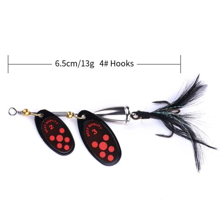HENGJIA SP304 Hameçon à Plume Rotatif avec Sequins 6,5 cm 13 g Appât de Pêche Route, SP304 Jaune, SP304 Rouge Orange, SP304 Noir