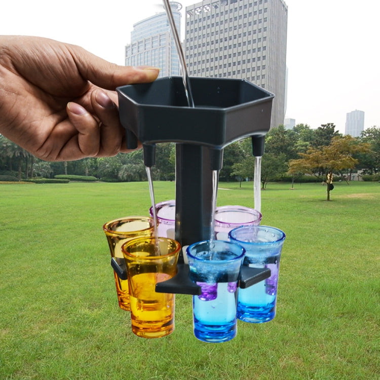 Distributeur de vin Hexagone 6 verres pour Bar, Gris+6 verres transparents, Bleu+6 verres transparents, Gris+6 verres colorés, Bleu+6 verres colorés
