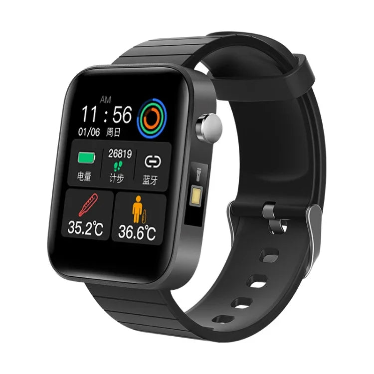 Montre connectée T68 de 1,54 pouce avec fonction lampe torche et surveillance de la température corporelle