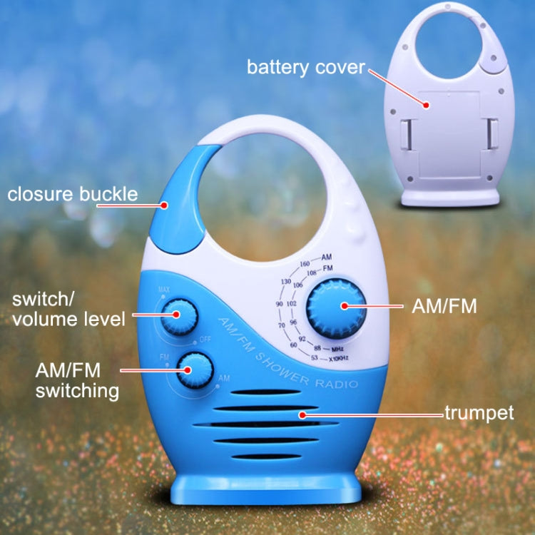 Radio portable étanche Sayin SY-950 petite radio AM/FM universelle pour personnes âgées, SY-950 bleu, SY-950 noir