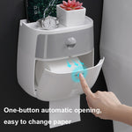 ECOCO E1804 Distributeur de papier toilette multifonctionnel double couche, Blanc+Gris, Blanc+Noir, Rose+Rose, Bleu+Bleu