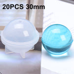 Moule en silicone sphérique pour époxy cristal, bijoux faits à la main, 20 pièces de 20 mm, 20 pièces de 30 mm, 10 pièces de 40 mm, 4 pièces de 50 mm, 4 pièces de 60 mm