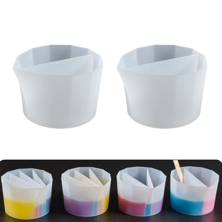 2 tasses de séparation de couleurs en silicone pour résine époxy DIY, style :, 2 pièces 2 grilles, 2 pièces 3 grilles, 2 pièces 4 grilles, 2 pièces 5 grilles