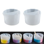 2 tasses de séparation de couleurs en silicone pour résine époxy DIY, style :, 2 pièces 2 grilles, 2 pièces 3 grilles, 2 pièces 4 grilles, 2 pièces 5 grilles