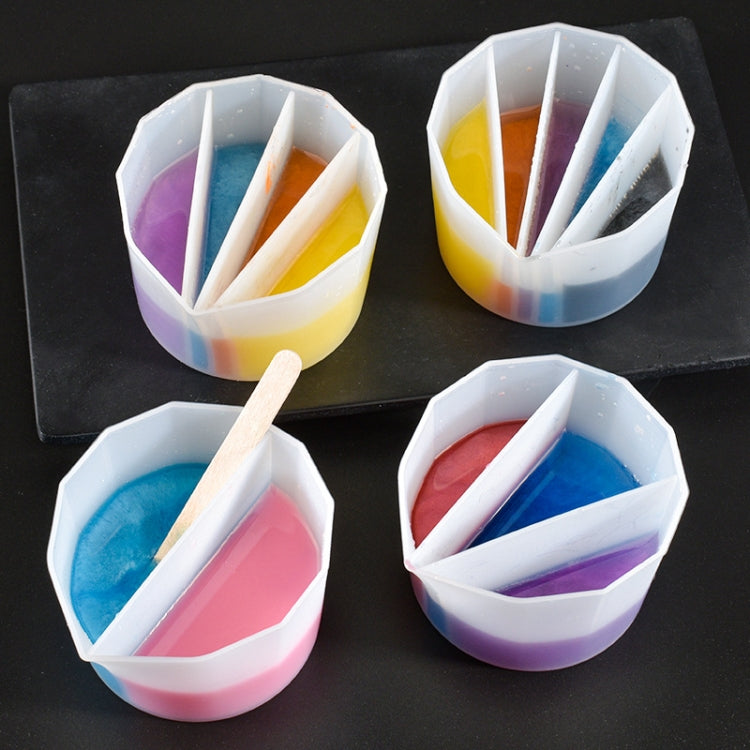 2 tasses de séparation de couleurs en silicone pour résine époxy DIY, style :, 2 pièces 2 grilles, 2 pièces 3 grilles, 2 pièces 4 grilles, 2 pièces 5 grilles