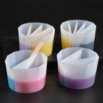 2 tasses de séparation de couleurs en silicone pour résine époxy DIY, style :, 2 pièces 2 grilles, 2 pièces 3 grilles, 2 pièces 4 grilles, 2 pièces 5 grilles