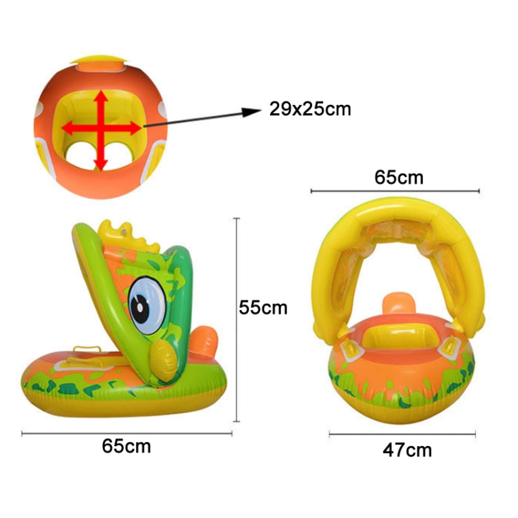 Anneau de Natation Bébé Dessin Animé avec Auvent, Anneau de Natation avec Auvent (Vert), Anneau de Natation avec Auvent (Violet)