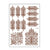5 autocollants de tatouage semi-permanent en dentelle marron rouge, imperméables, 208 x 148 mm