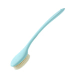 Brosse de bain à long manche en nylon doux, poils doux blancs, poils doux gris, poils doux bleus, poils doux roses
