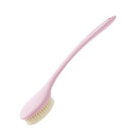 Brosse de bain à long manche en nylon doux, poils doux blancs, poils doux gris, poils doux bleus, poils doux roses