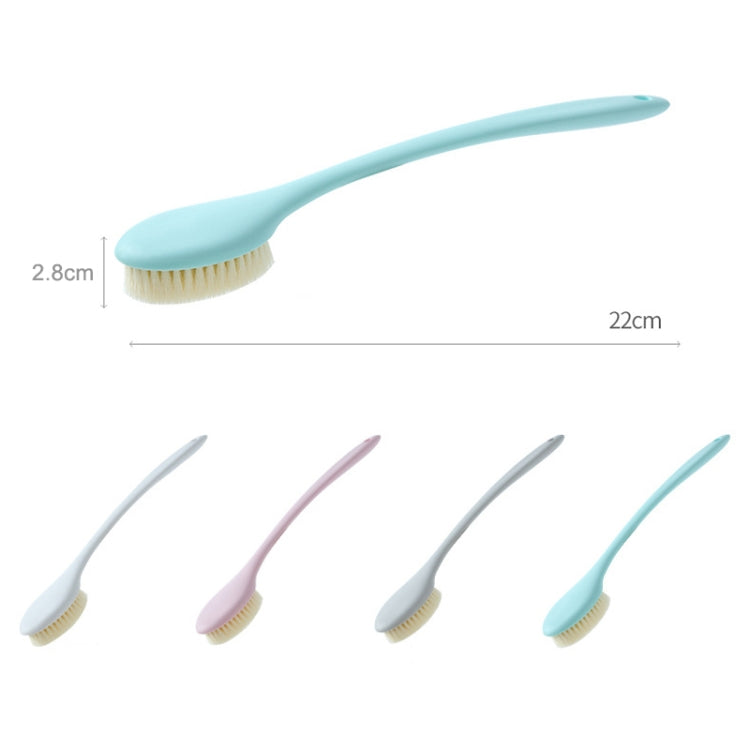 Brosse de bain à long manche en nylon doux, poils doux blancs, poils doux gris, poils doux bleus, poils doux roses