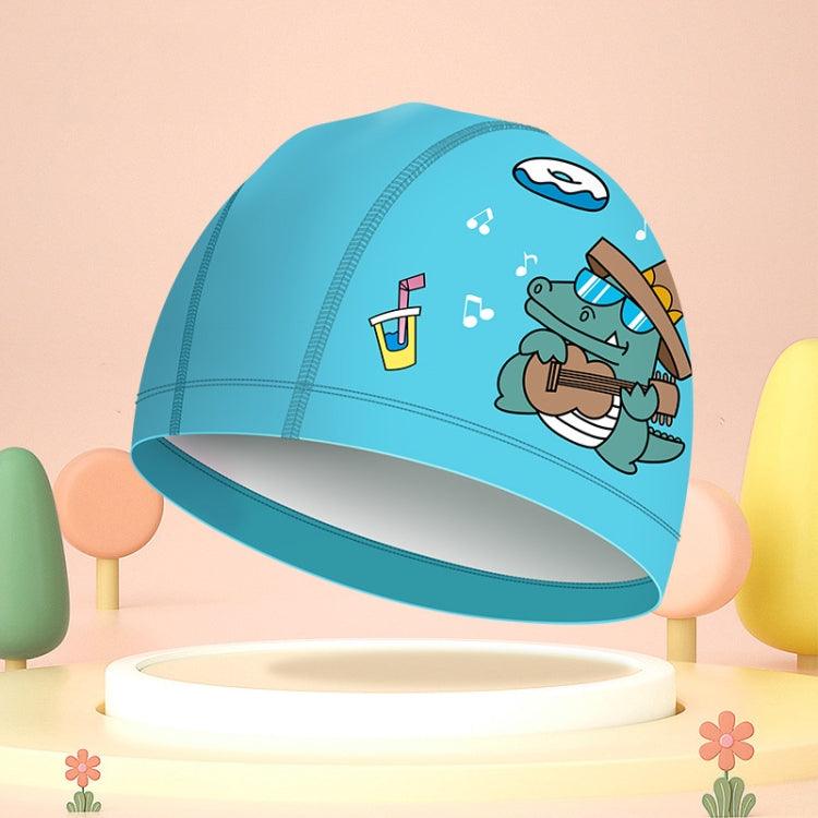 Bonnet de Bain Imperméable en PU Élastique Élevé pour Enfants, Motif Dessin Animé Mignon