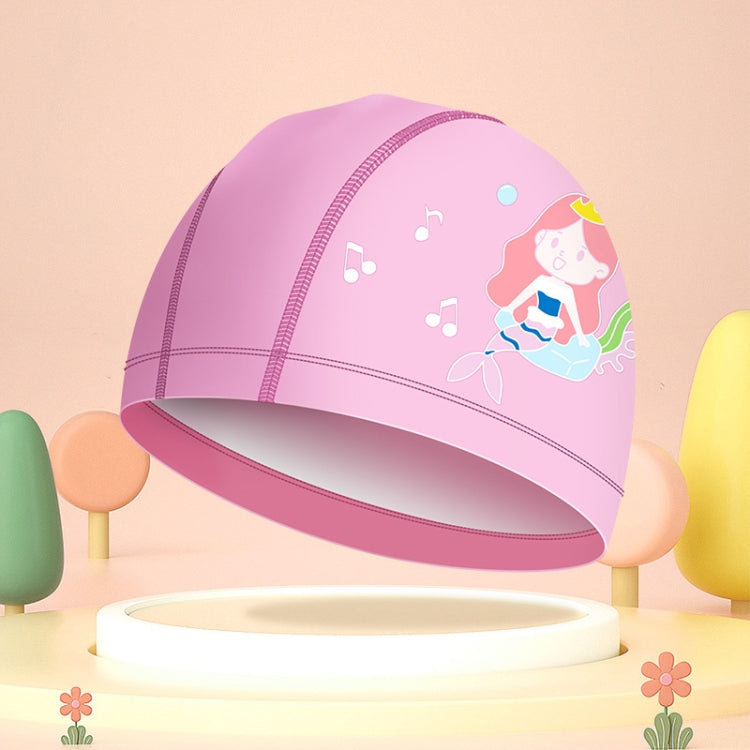 Bonnet de Bain Imperméable en PU Élastique Élevé pour Enfants, Motif Dessin Animé Mignon