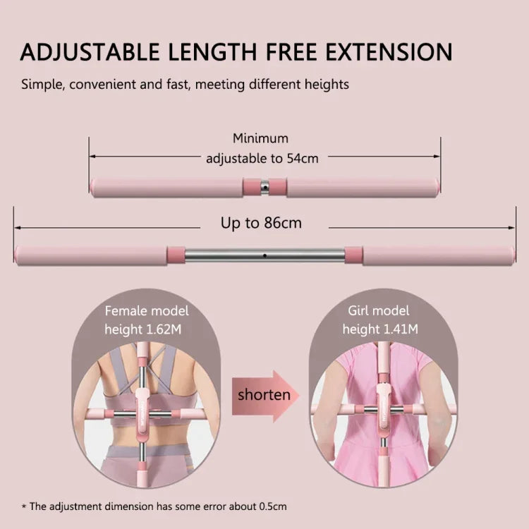 Bâton d'entraînement réglable CHANGKUAI Yoga Hunchback Corrector pour ouvrir les épaules, Rose, Bleu, Vert