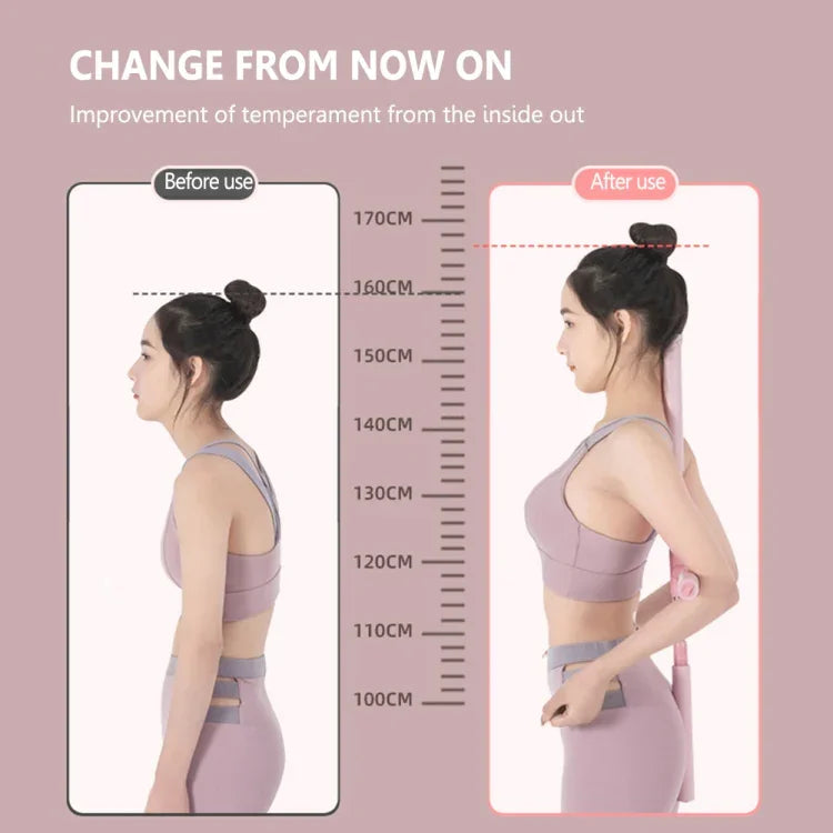 Bâton d'entraînement réglable CHANGKUAI Yoga Hunchback Corrector pour ouvrir les épaules, Rose, Bleu, Vert