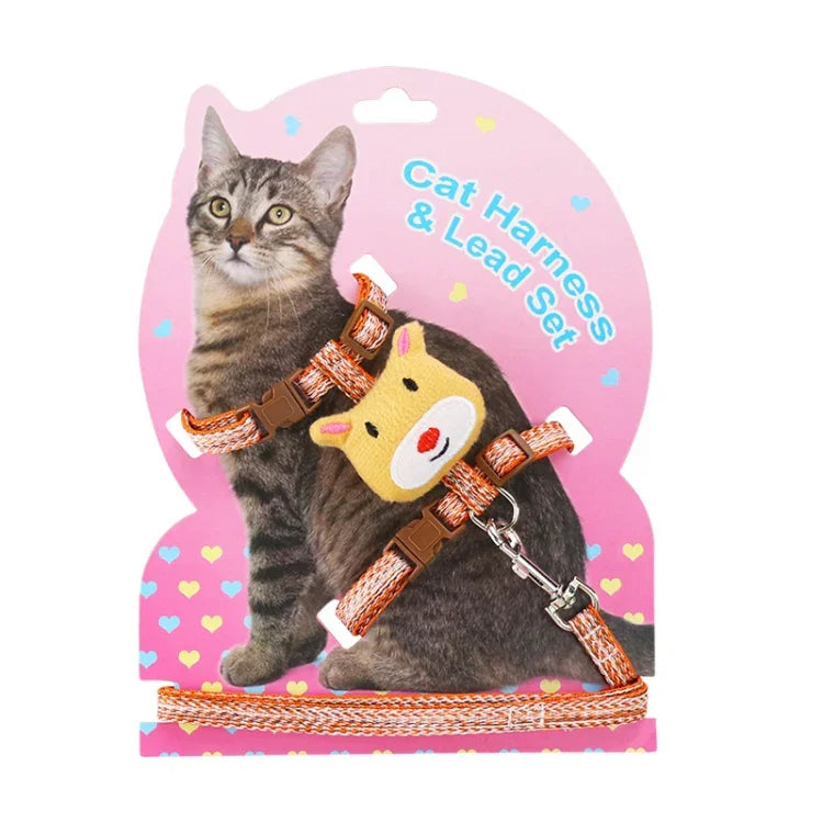 Laisse confortable, réglable et anti-évasion pour chat, T, G