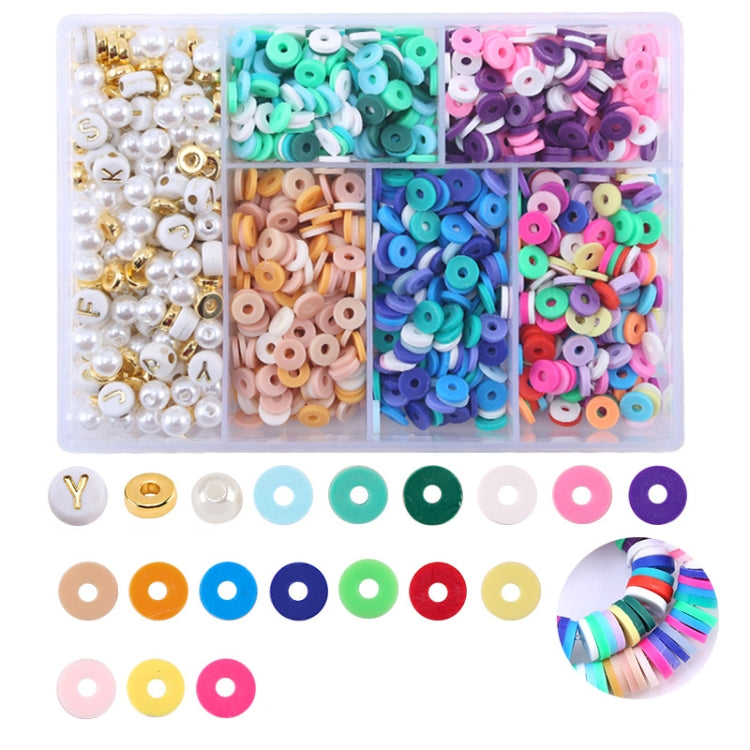 Kit de perles en poterie douce de 6 grilles/boîtes pour la fabrication de bracelets et colliers, couleurs mélangées : orange, noir, violet, bleu, vert, rose