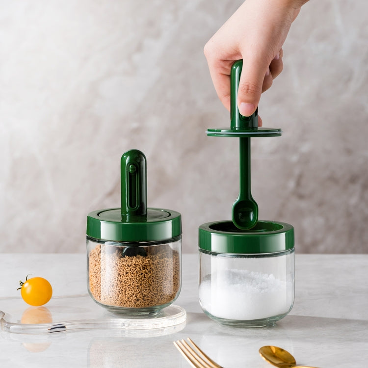 AAB020 Bouteille d'assaisonnement avec cuillère télescopique, blanc, vert