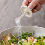AAB020 Bouteille d'assaisonnement avec cuillère télescopique, blanc, vert