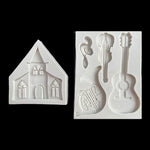 Moule en silicone musical Château pour décoration de gâteaux en chocolat et fondant, Style :, Spécification : Triangle, Triangle, Rectangle