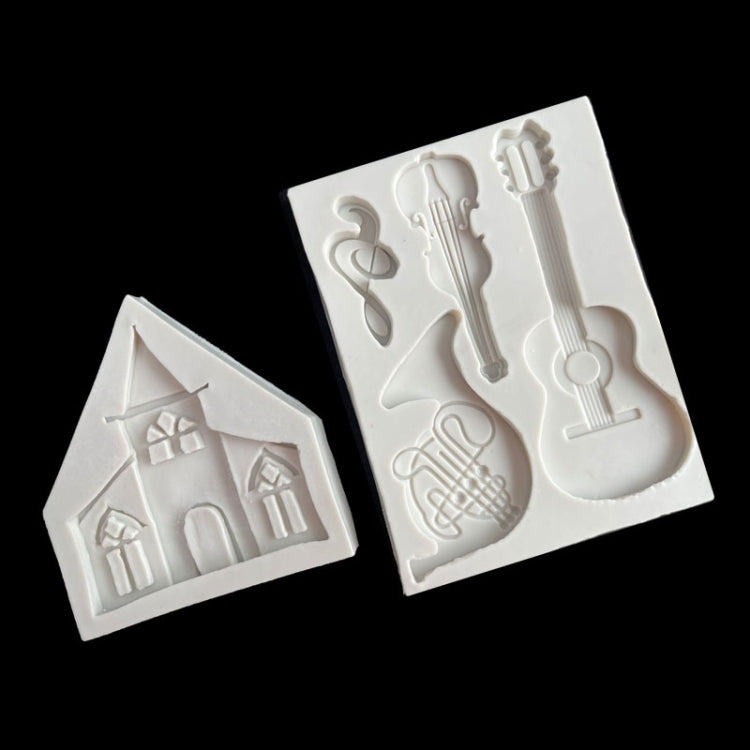 Moule en silicone musical Château pour décoration de gâteaux en chocolat et fondant, Style :, Spécification : Triangle, Triangle, Rectangle