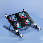 Support de radiateur pour ordinateur portable, base de refroidissement repliable, style : double ventilateur, quatre ventilateurs.