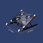 Support de radiateur pour ordinateur portable, base de refroidissement repliable, style : double ventilateur, quatre ventilateurs.