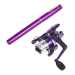 Canne à pêche type stylo LEO & moulinet à tambour tournant, équipement de pêche portable de poche, H8022G or, H8022PU violet, H8022R rouge, H8022 argent, H8022B noir, H8022BL bleu