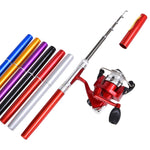 Canne à pêche type stylo LEO & moulinet à tambour tournant, équipement de pêche portable de poche, H8022G or, H8022PU violet, H8022R rouge, H8022 argent, H8022B noir, H8022BL bleu