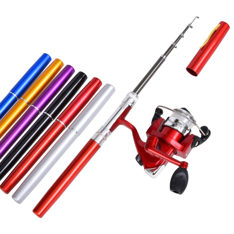 Canne à pêche type stylo LEO & moulinet à tambour tournant, équipement de pêche portable de poche, H8022G or, H8022PU violet, H8022R rouge, H8022 argent, H8022B noir, H8022BL bleu